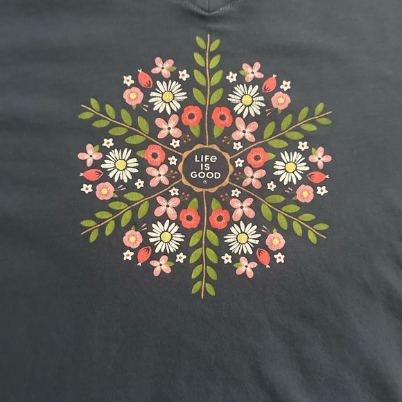 Life Is Good Blue Floral Short Sleeve Tee - Picture 2 of 5